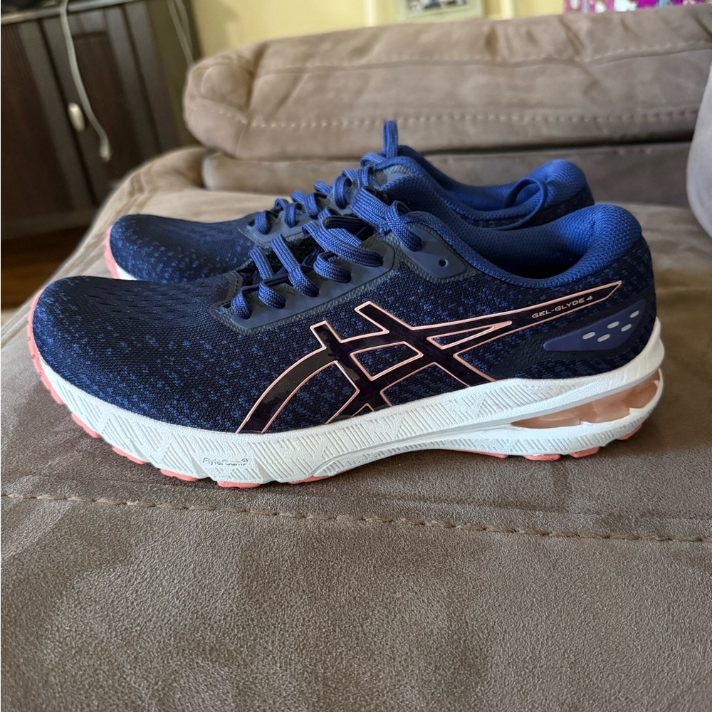 ASICS Women's Blue and Pink Athletic Shoes